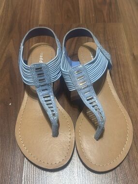 Light Blue Women's T-Strap Sandals by Steve Madden